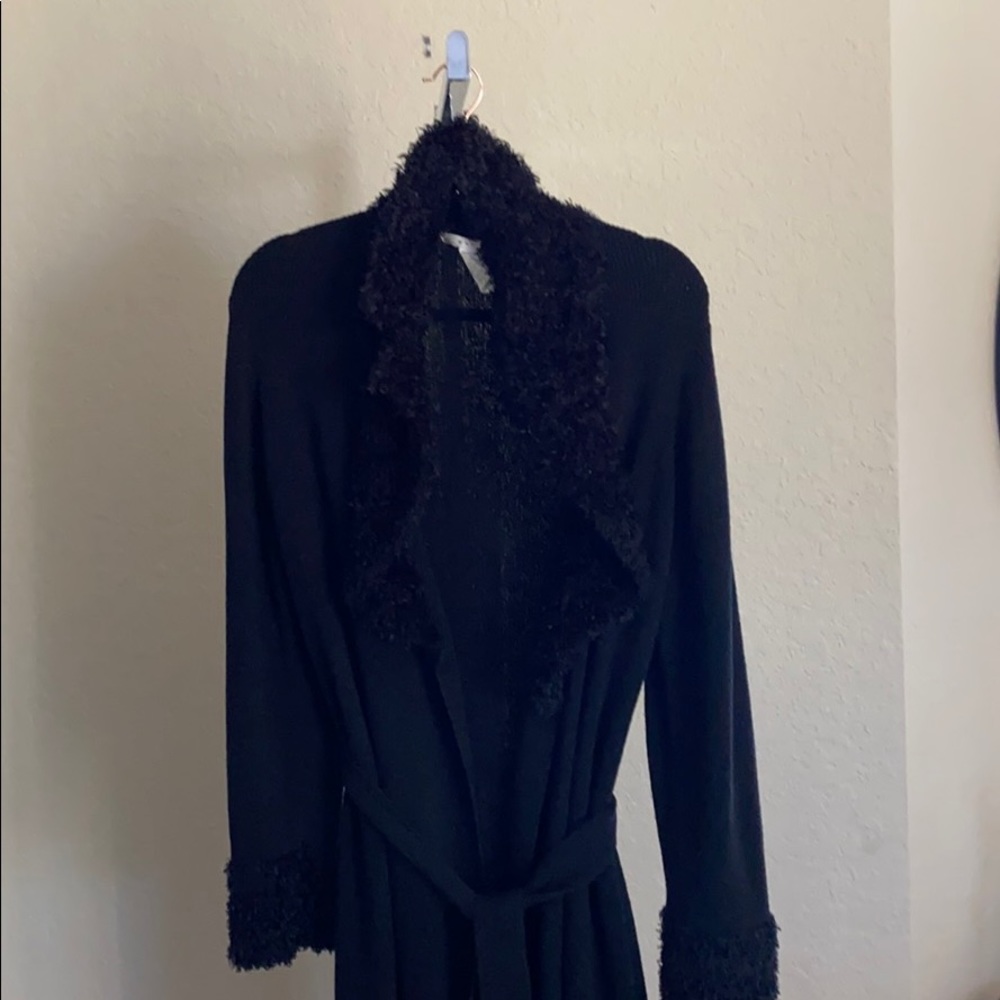 Ladies belted midi sweater